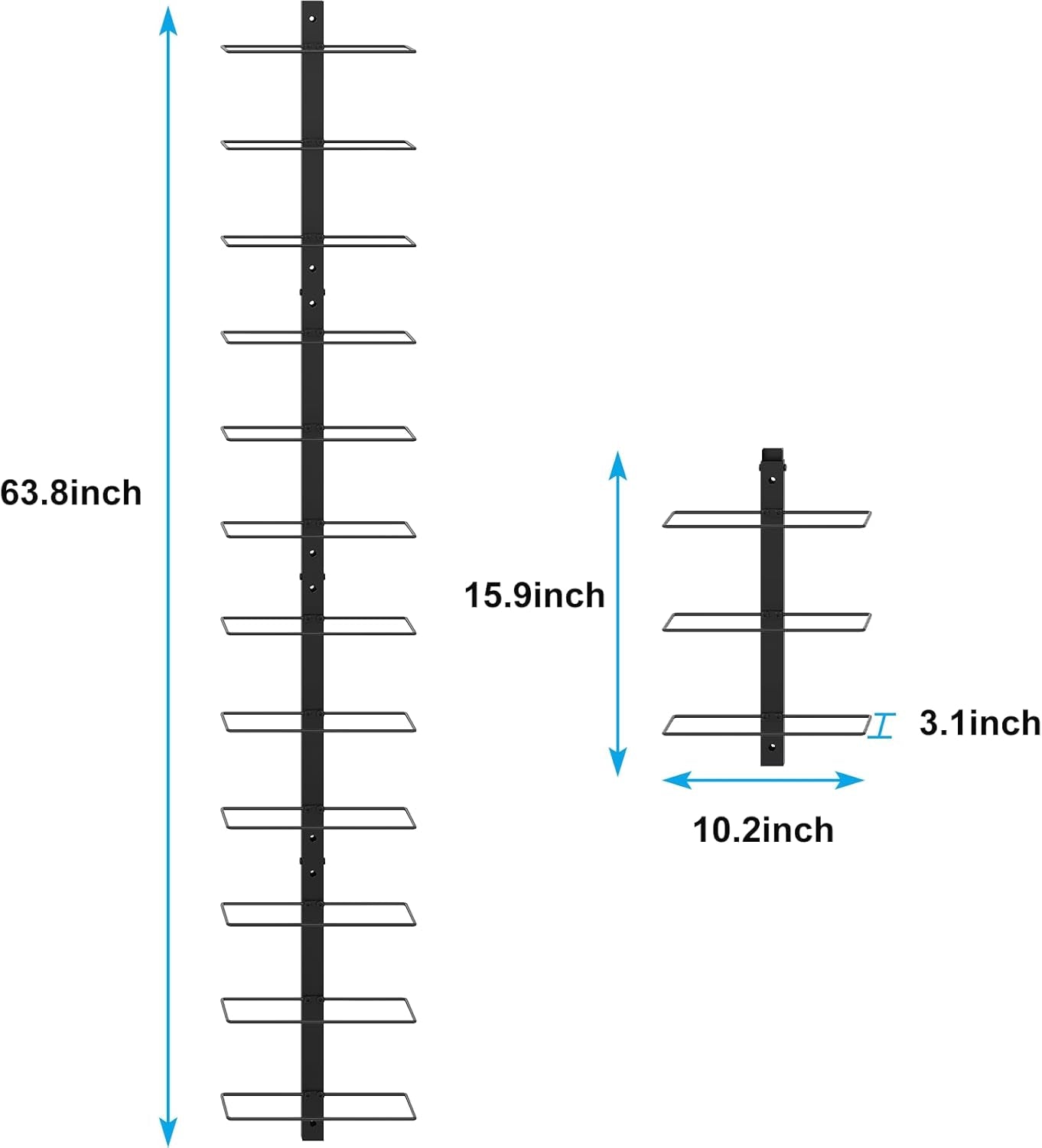 24 Bottles Wall Mounted Wine Rack, Detachable Wall Hanging Bottle Holder, Use as One or Four, DIY Display, Storage Racks for Wine, for Restaurant, Bar, Cellar
