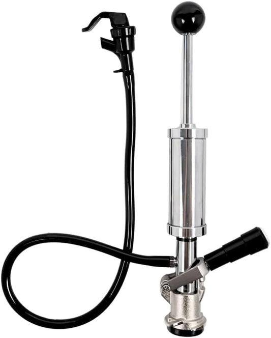 4-Inch Party Pump, Stainless Steel Probe, Heavy Duty 4" Beer Tap, Complete D-System Keg Coupler and Beer Line and Beer Faucet, Beer Keg Tap, Premium Quality Picnic Pump, Keg Pump, Beer Pump