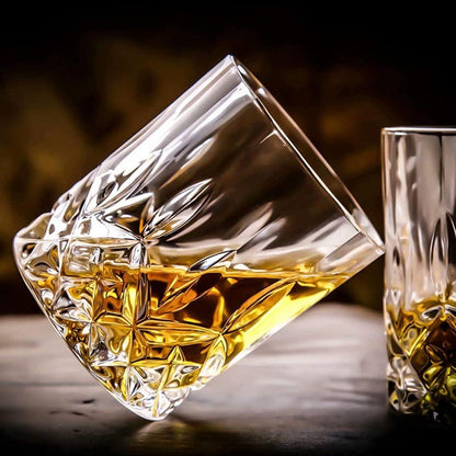 Crystal Whiskey Glasses Set of 8(Buy 6, Get 2 Free), 11 OZ Old Fashioned Whiskey Glasses, Bourbon Cocktail Rocks Glasses, Clear Bar Glasses for Drinking Scotch Vodka Tequila Rum Gift for Men