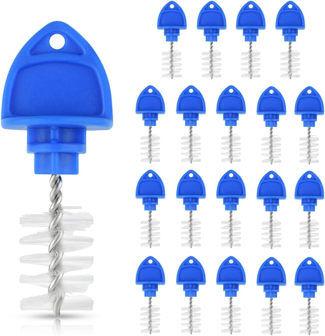 20 Pack Beer Tap Plug Brush for Faucet Draft Beer Tap Plugs Brush Beer Tap Cleaning Brush Beer Faucet Brush Cap Cover Kit Keg Tap Beer Tap Plugs with Brushes Faucet Soother Sanitary Covers (Blue)