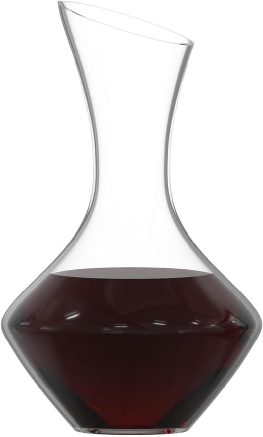 Wine Decanter, Red Wine Carafe 100% Hand Blown Lead-Free Crystal Glass, Elegant Design Wine Decanter, Wine Accessories, Idea Wine Gift for Wine Lovers, Transparent