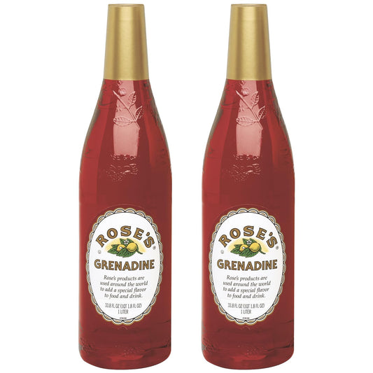 Rose’S Sweetened Grenadine Syrup 1 Liter Bottle | Perfect for Cocktails, Beverages, and Mixers