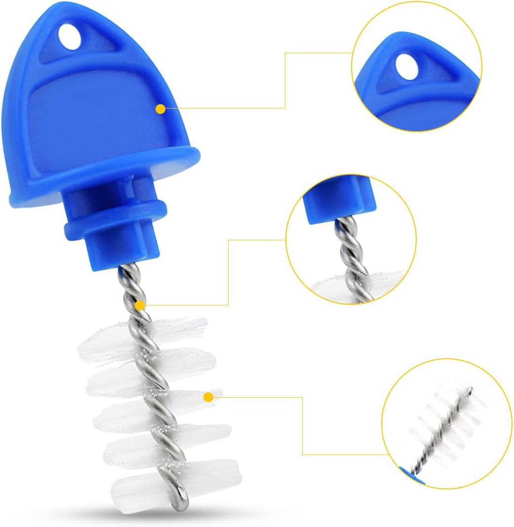20 Pack Beer Tap Plug Brush for Faucet Draft Beer Tap Plugs Brush Beer Tap Cleaning Brush Beer Faucet Brush Cap Cover Kit Keg Tap Beer Tap Plugs with Brushes Faucet Soother Sanitary Covers (Blue)