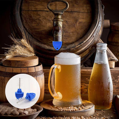 20 Pack Beer Tap Plug Brush for Faucet Draft Beer Tap Plugs Brush Beer Tap Cleaning Brush Beer Faucet Brush Cap Cover Kit Keg Tap Beer Tap Plugs with Brushes Faucet Soother Sanitary Covers (Blue)