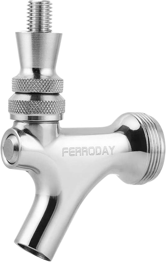 Upgraded Beer Faucet, All 304 Stainless Steel Beer Tap Keg Spout Beer Tower Faucet Beer Keg Faucet, Draft Beer Faucet Beer Tap Faucet Kegerator Tap Spout Kegerator Part Replacement Faucet